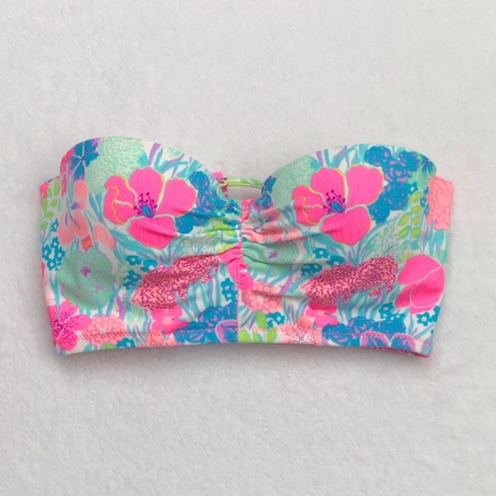 VS Longline Floral Corset Bandeau Bikini Top
